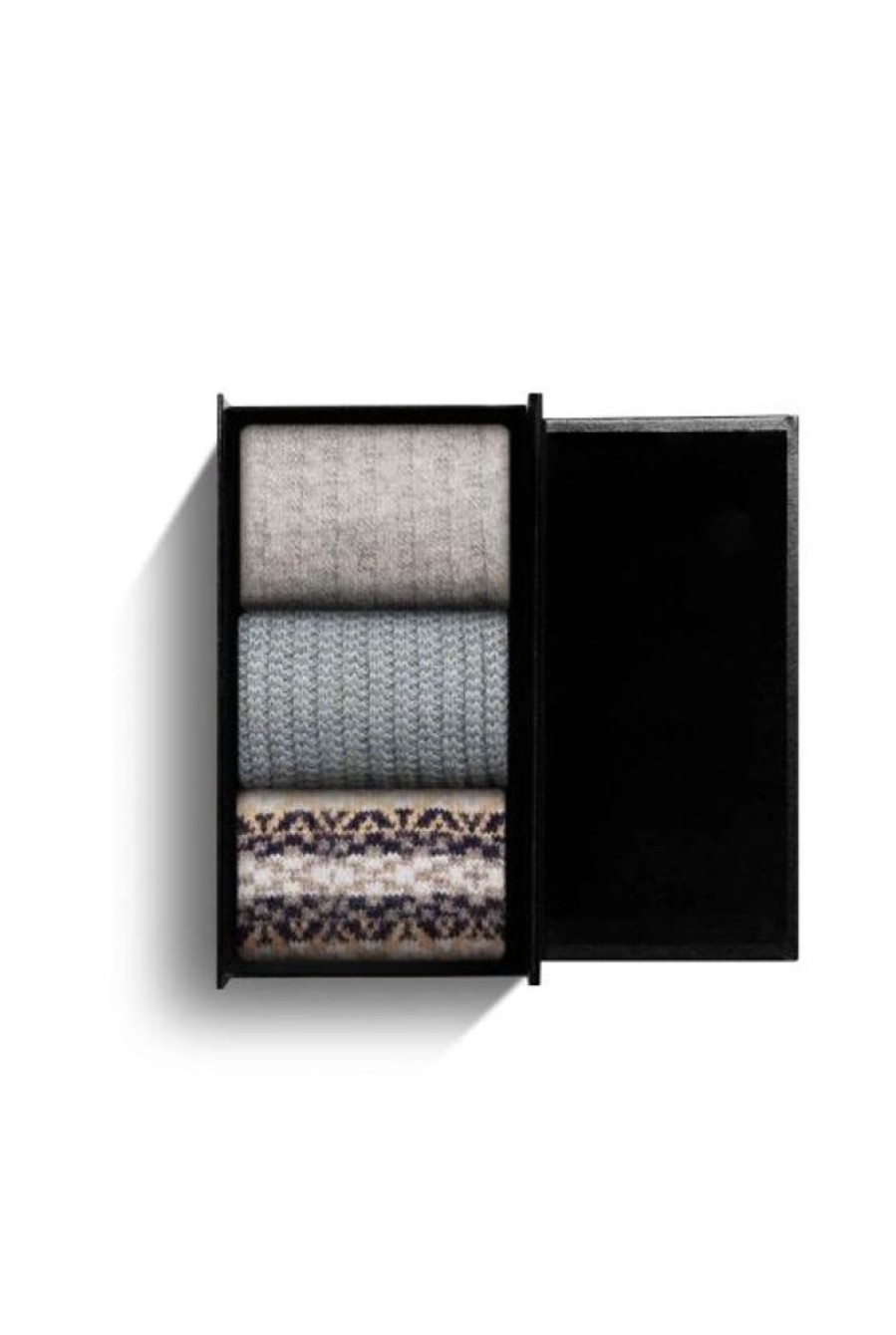 Gift Pantherella | Women'S Patterned Cashmere Collection 3-Pair Gift Box