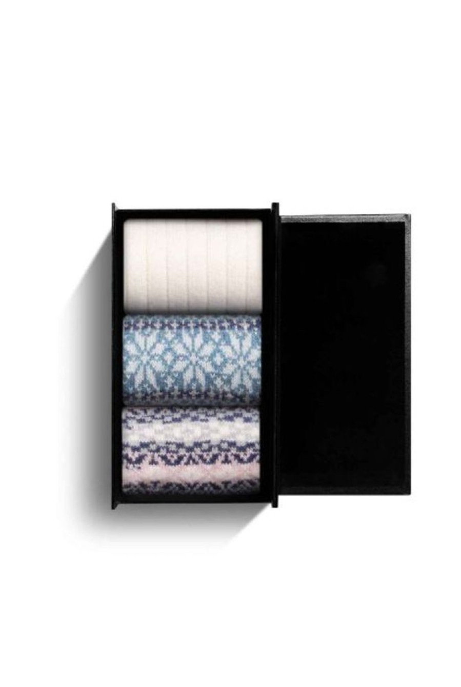 Gift Pantherella | Women'S Cashmere Fair Isle Collection 3-Pair Gift Box